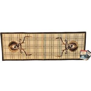 Hines of Oxford LUX Stag Tapestry Table Runner Dresser Scarf Plaid Tartan Cabin